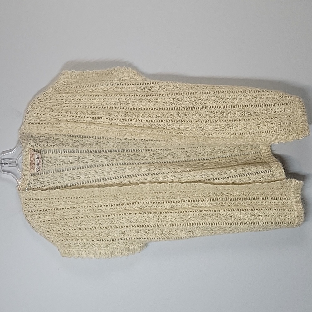 Outlander cream vintage knit cardigan sweater 70s